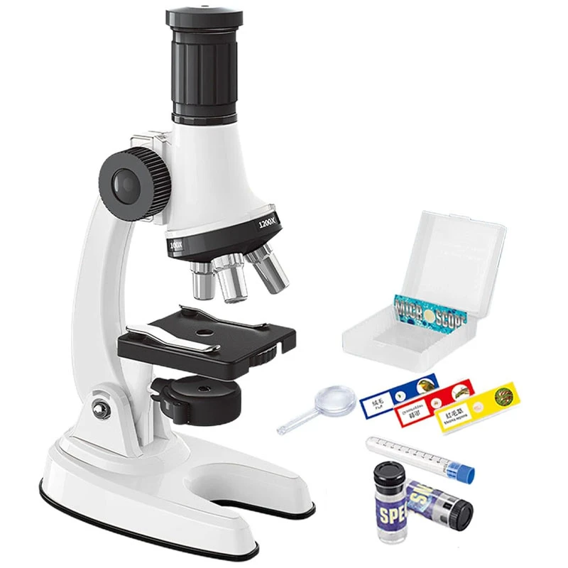 Optical Educational Microscope for Kids, 1200x Magnification Monocular Microscope Set - Powerful Optical Microscope For Beginners